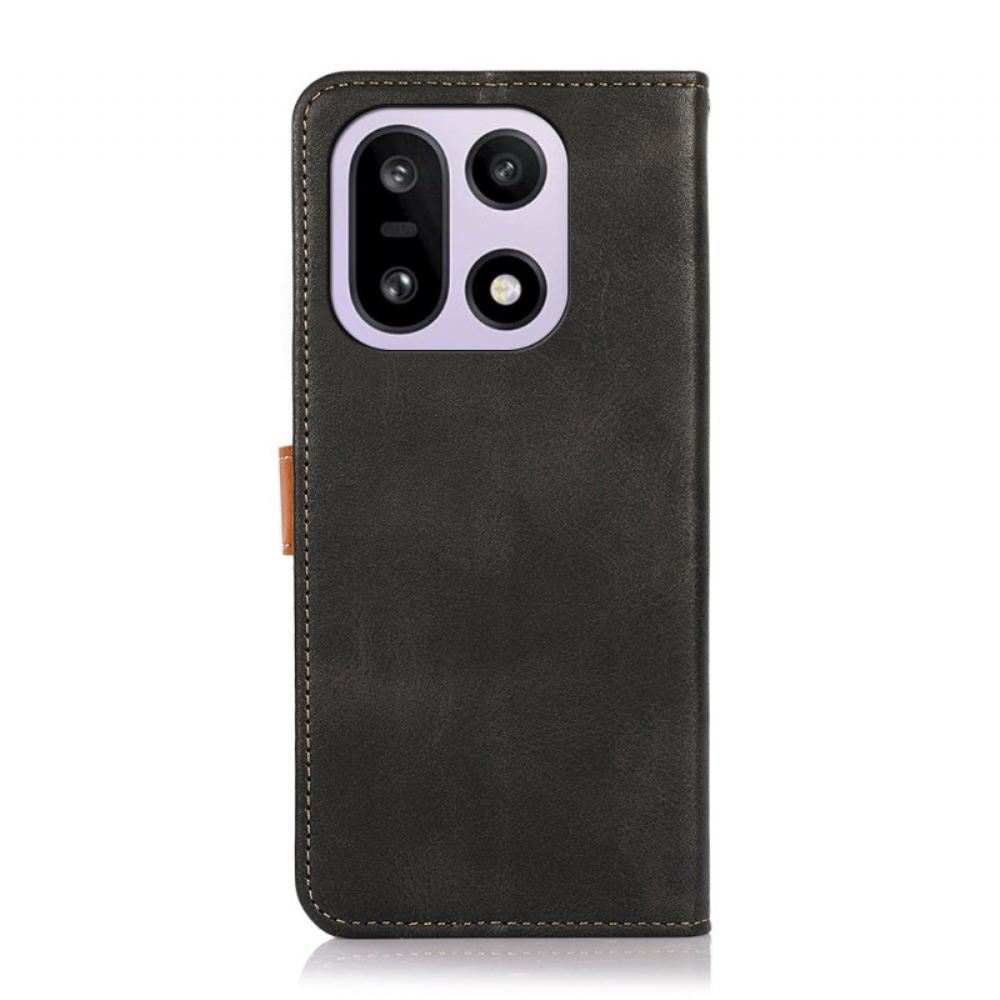 Kožený Kryt Oneplus 15 Zlatá Spona Khazneh