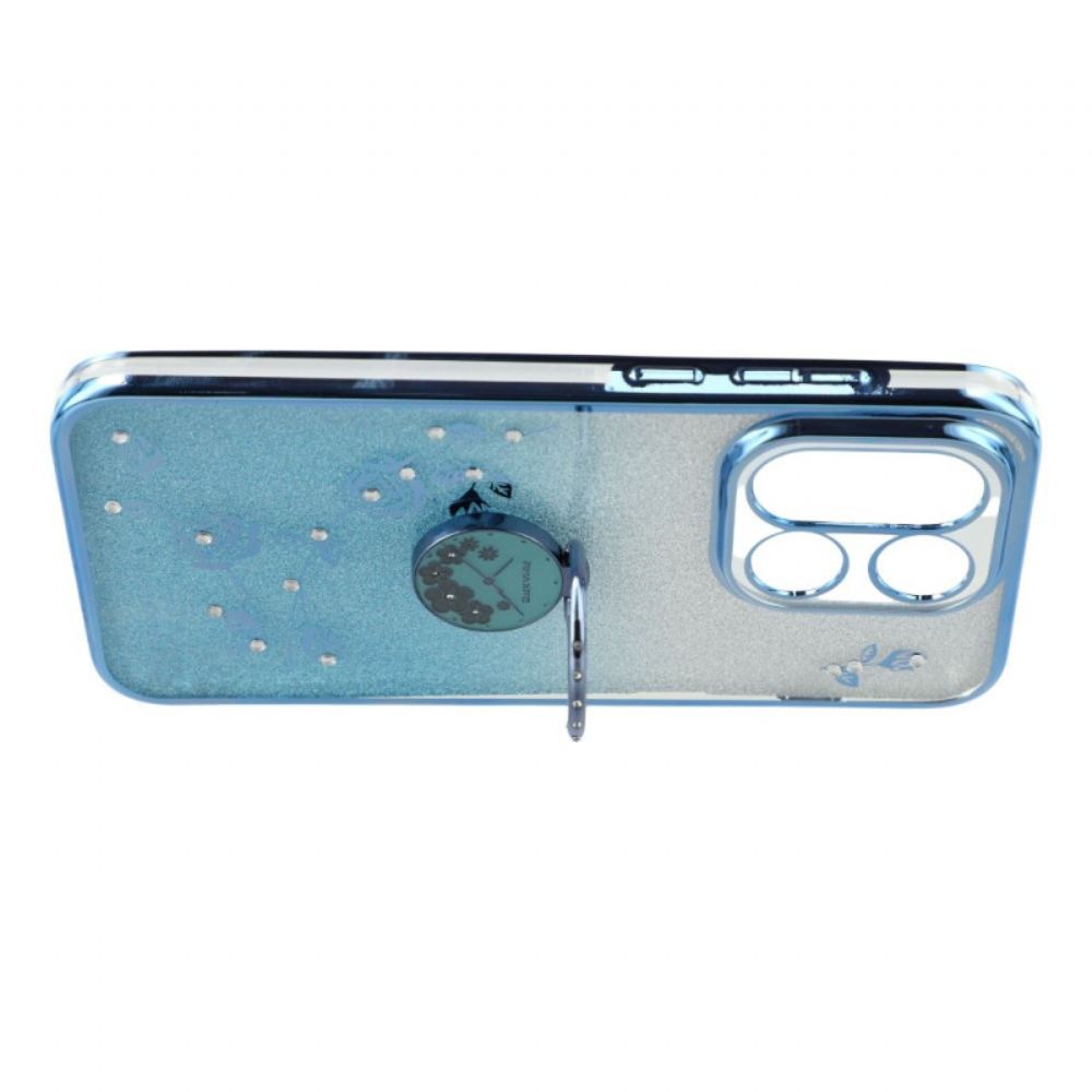 Kryt Oneplus 15 Pouzdro Na Prsteny A Třpytivý Květinový Vzor