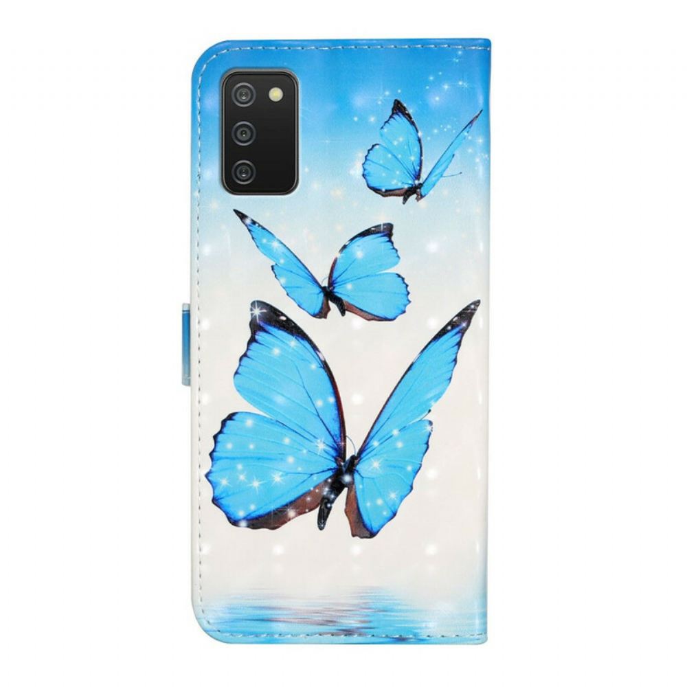 Flipové Pouzdro Na Samsung Galaxy A02s Let Motýlů