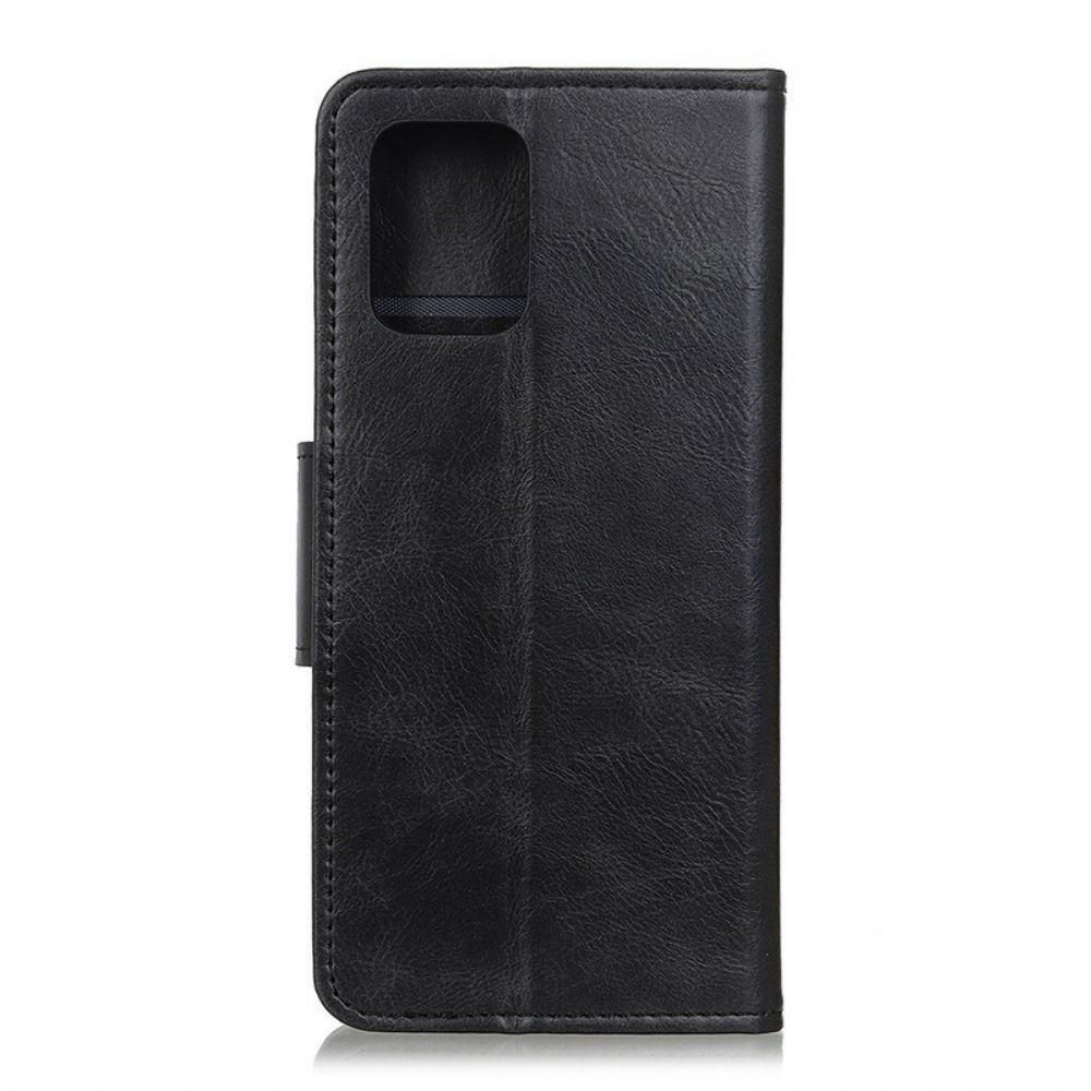Flipové Pouzdro Na Samsung Galaxy A02s Oboustranná Spona S Koženým Efektem