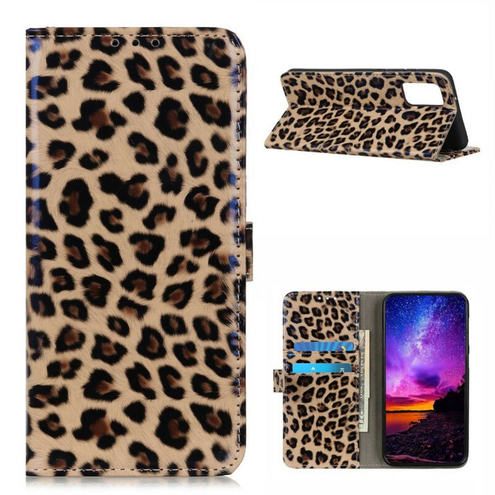 Flipové Pouzdro Na Samsung Galaxy A02s Obyčejný Leopard