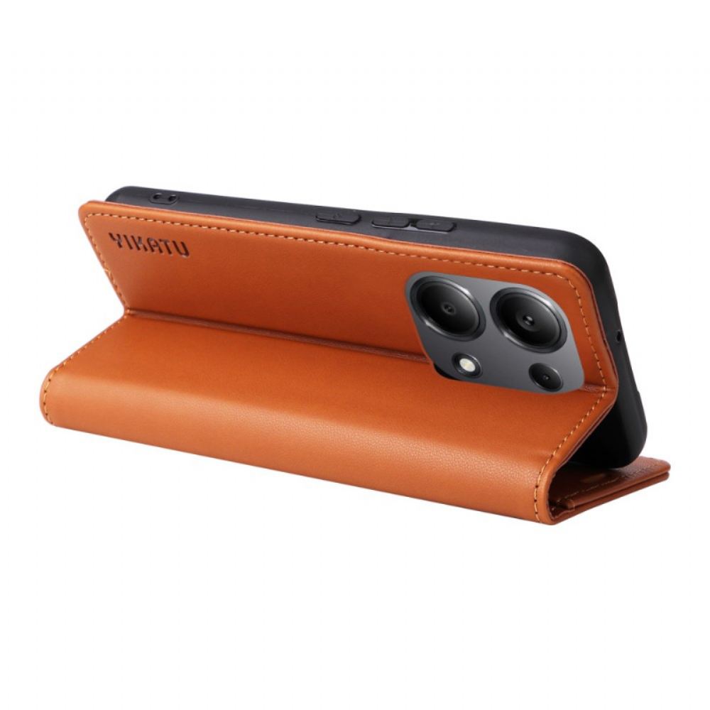 Kožené Pouzdro Folio Xiaomi Redmi Note 13 Pro 4g Magnetický Yikatu