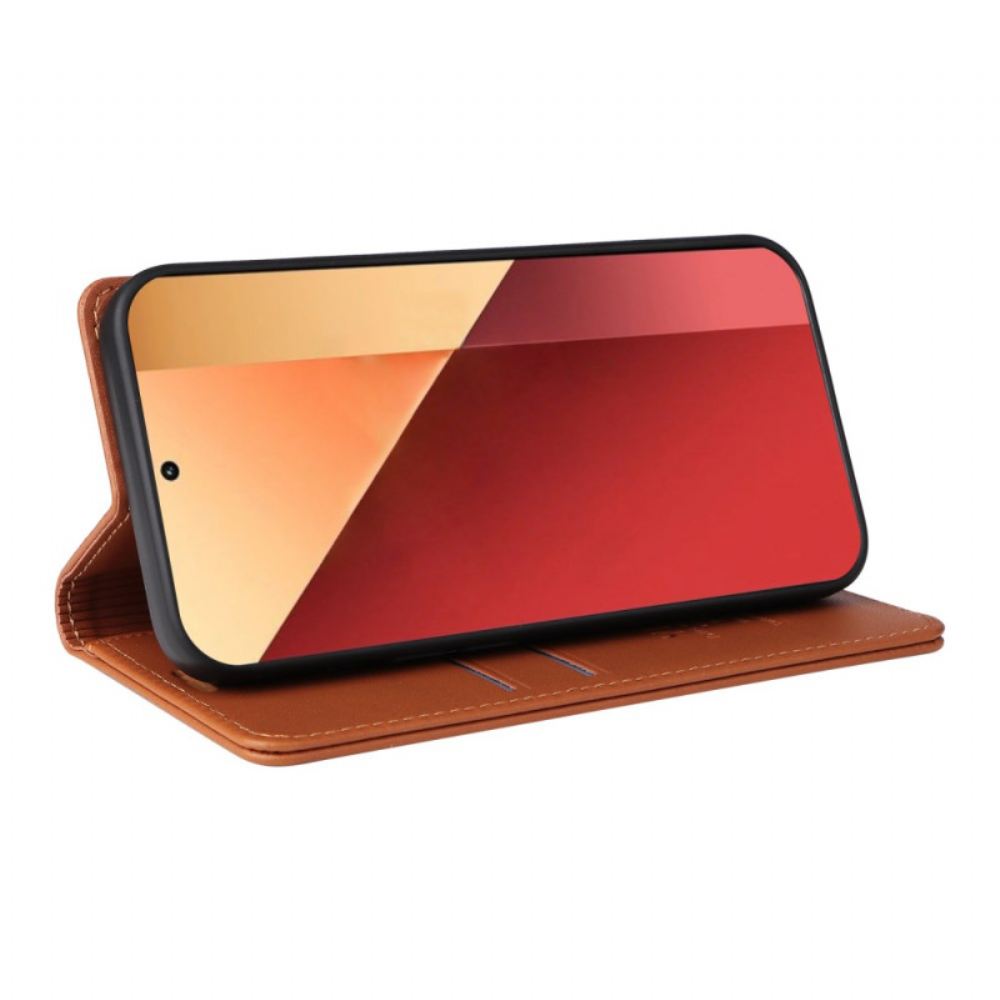 Kožené Pouzdro Folio Xiaomi Redmi Note 13 Pro 4g Magnetický Yikatu