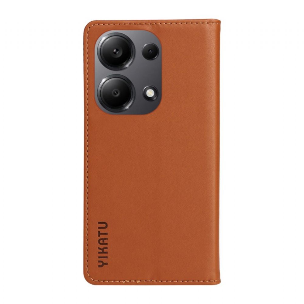 Kožené Pouzdro Folio Xiaomi Redmi Note 13 Pro 4g Magnetický Yikatu