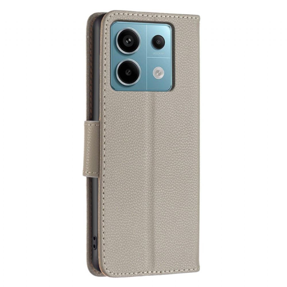 Kožený Kryt Na Xiaomi Redmi Note 13 Pro 4g Kožený Efekt Litchi S Páskem