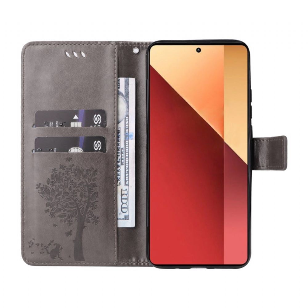 Kožený Kryt Na Xiaomi Redmi Note 13 Pro 4g Strom A Kočka
