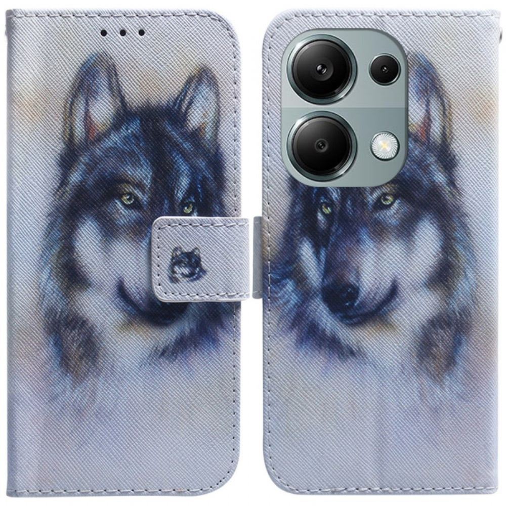 Kožený Kryt Xiaomi Redmi Note 13 Pro 4g Akvarel Vlk