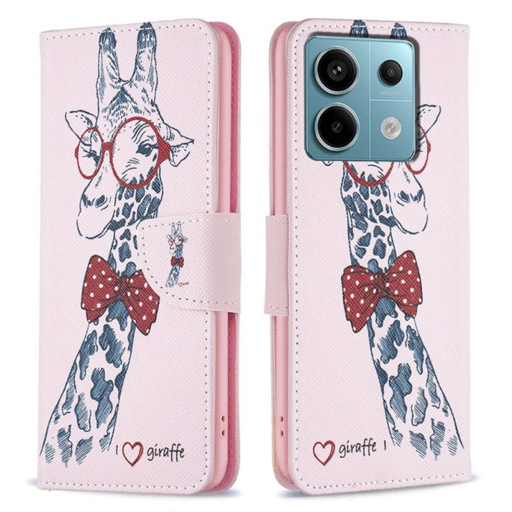 Kožený Kryt Xiaomi Redmi Note 13 Pro 4g Intelektuální Žirafa