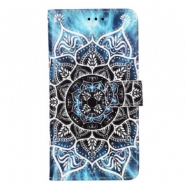 Kožený Kryt Xiaomi Redmi Note 13 Pro 4g Květinová Mandala S Popruhem