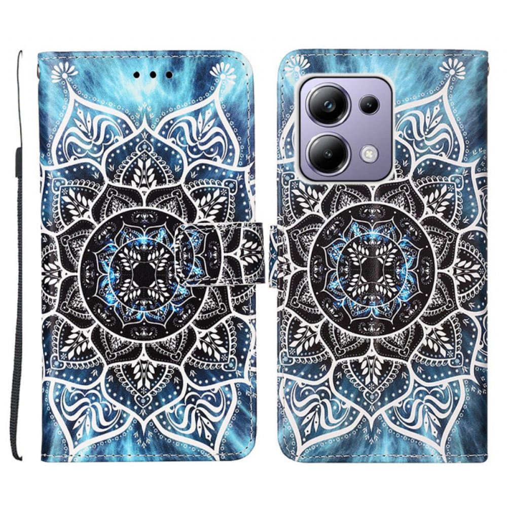 Kožený Kryt Xiaomi Redmi Note 13 Pro 4g Květinová Mandala S Popruhem