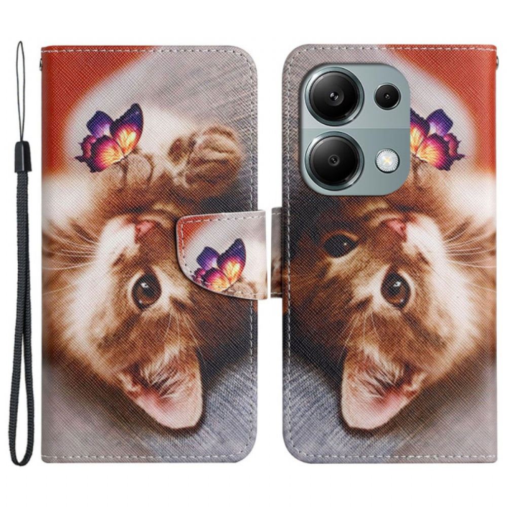 Kožený Kryt Xiaomi Redmi Note 13 Pro 4g Motýl A Kočka