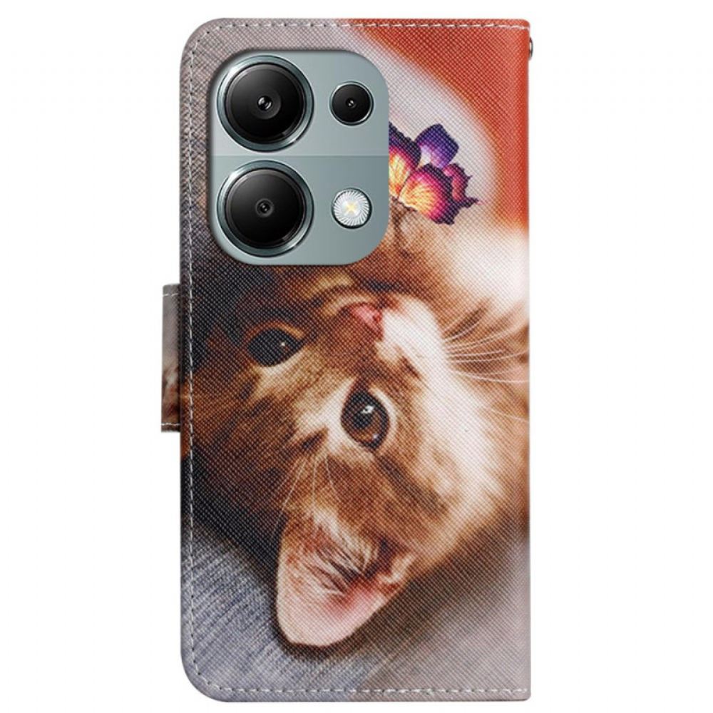 Kožený Kryt Xiaomi Redmi Note 13 Pro 4g Motýl A Kočka