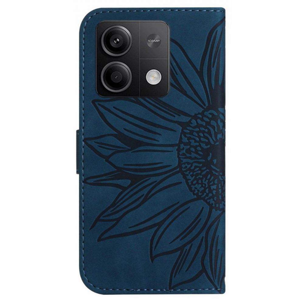 Kožený Kryt Xiaomi Redmi Note 13 Pro 4g Slunečnice S Popruhem Přes Rameno