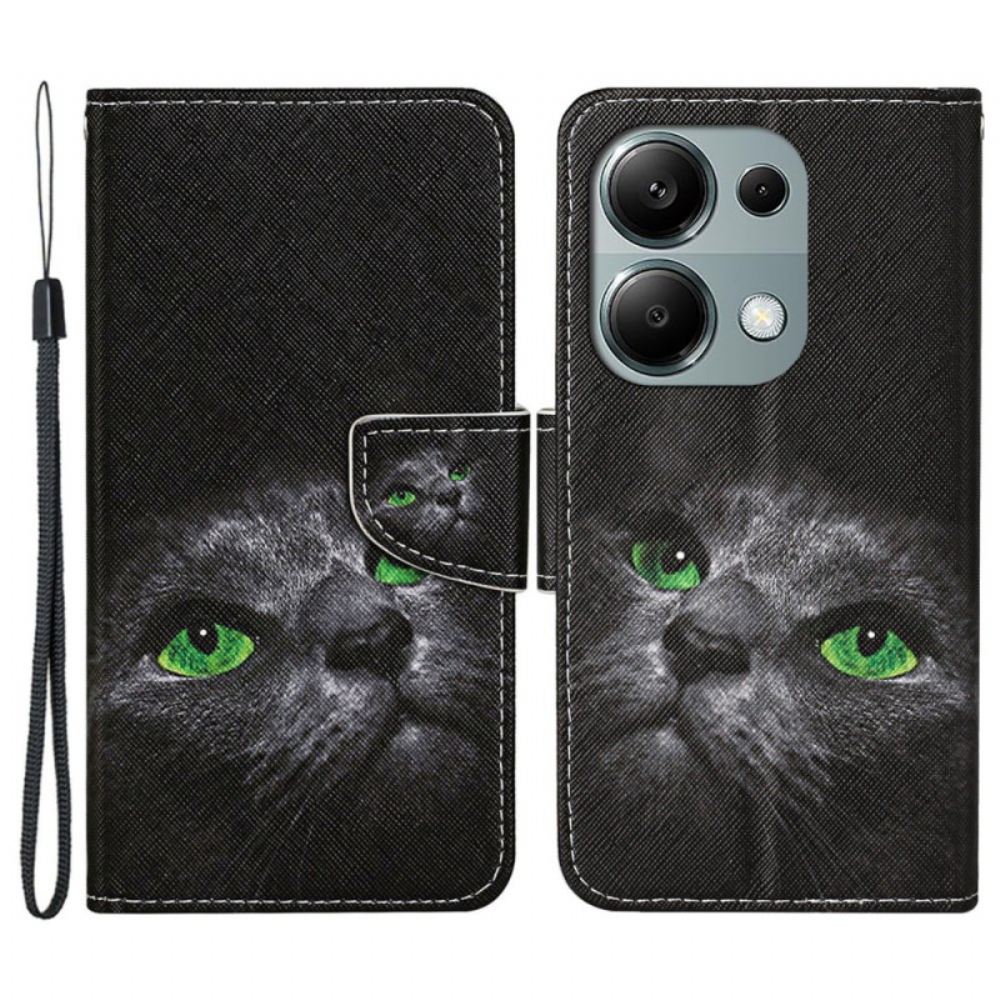 Kožený Kryt Xiaomi Redmi Note 13 Pro 4g Zelenooká Kočka S Popruhem