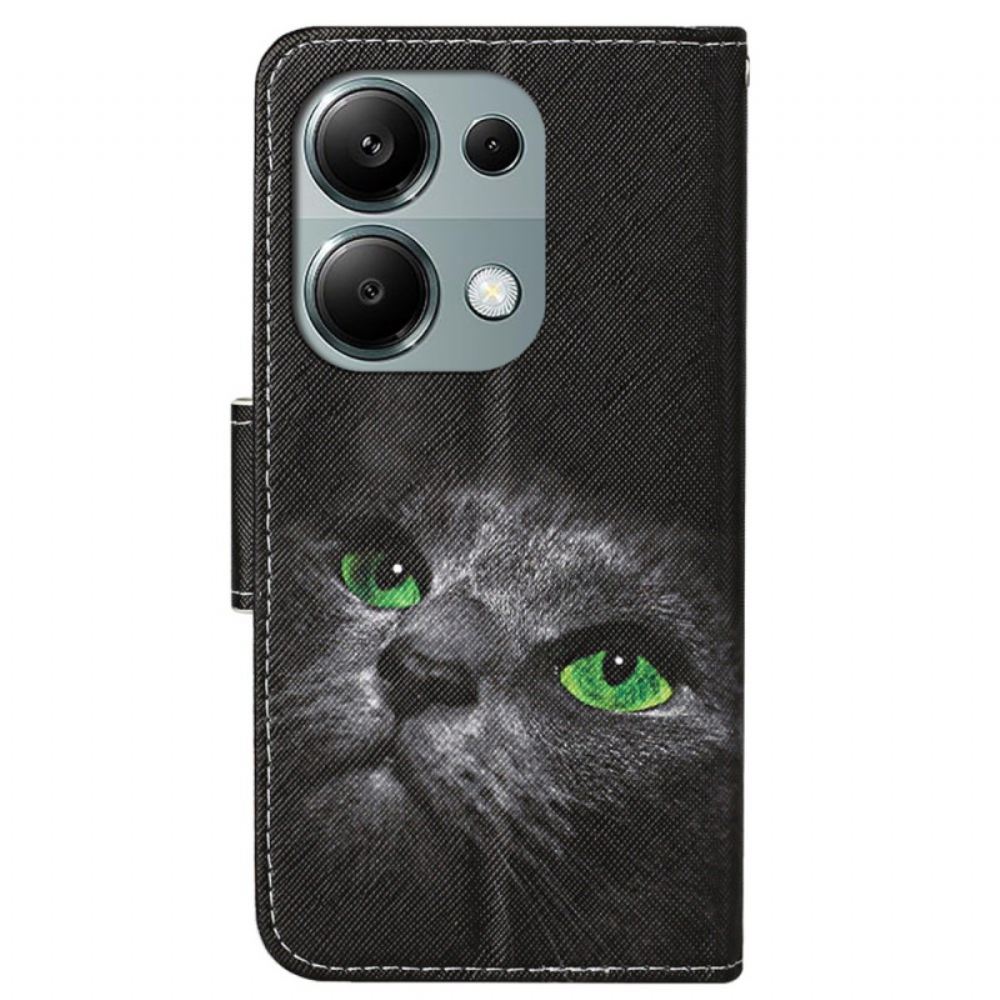 Kožený Kryt Xiaomi Redmi Note 13 Pro 4g Zelenooká Kočka S Popruhem