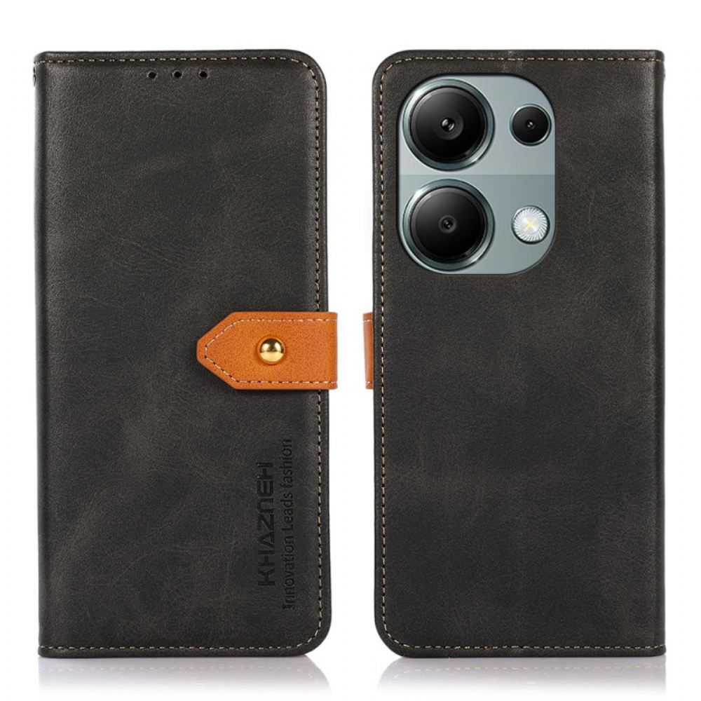 Kožený Kryt Xiaomi Redmi Note 13 Pro 4g Zlatá Spona Khazneh