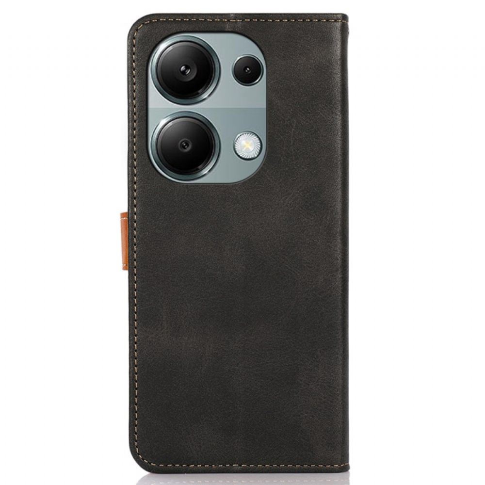 Kožený Kryt Xiaomi Redmi Note 13 Pro 4g Zlatá Spona Khazneh