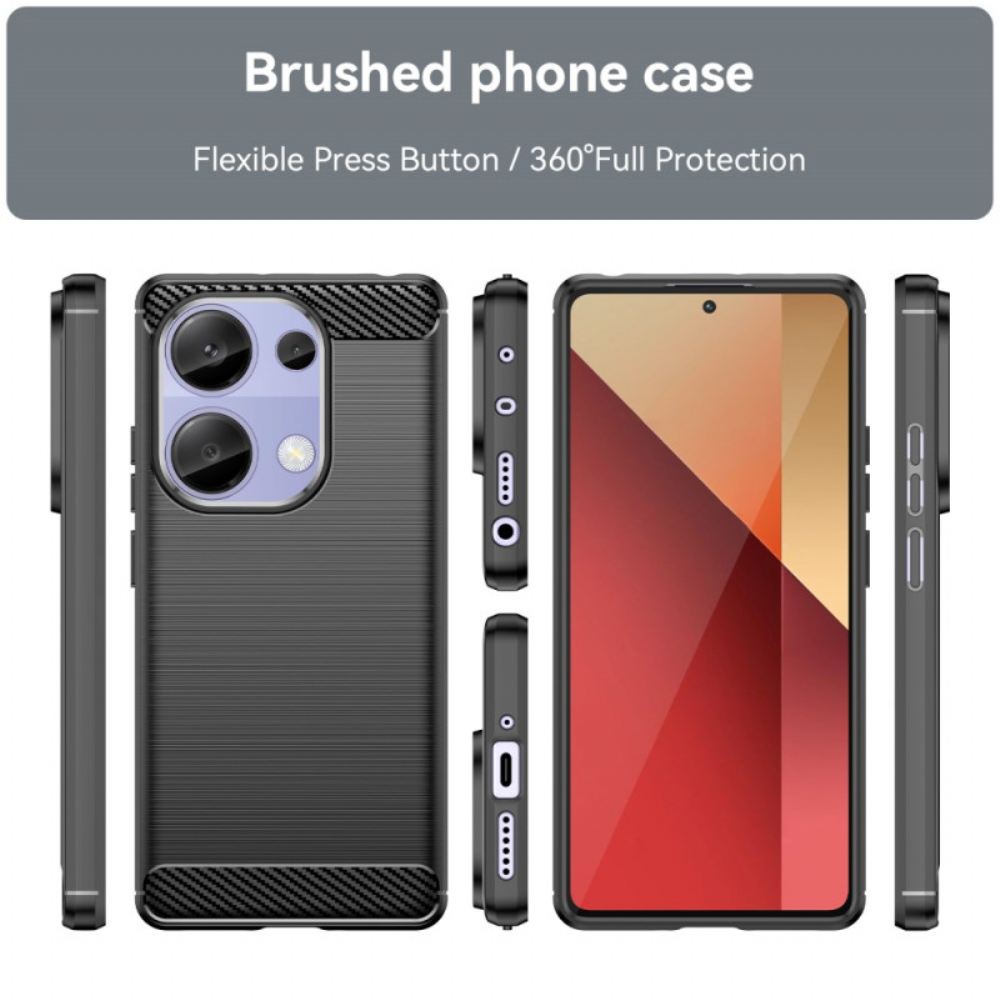 Kryt Na Xiaomi Redmi Note 13 Pro 4g Kartáčované Uhlíkové Vlákno