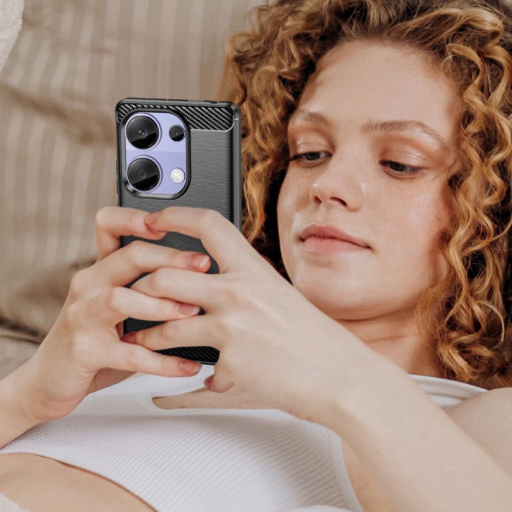 Kryt Na Xiaomi Redmi Note 13 Pro 4g Kartáčované Uhlíkové Vlákno