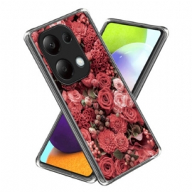 Kryt Xiaomi Redmi Note 13 Pro 4g Kryty Na Mobil Červené A Růžové Květy