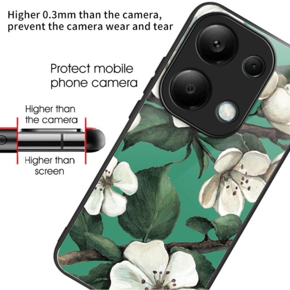 Kryt Xiaomi Redmi Note 13 Pro 4g Tvrzené Sklo Bílé Květy