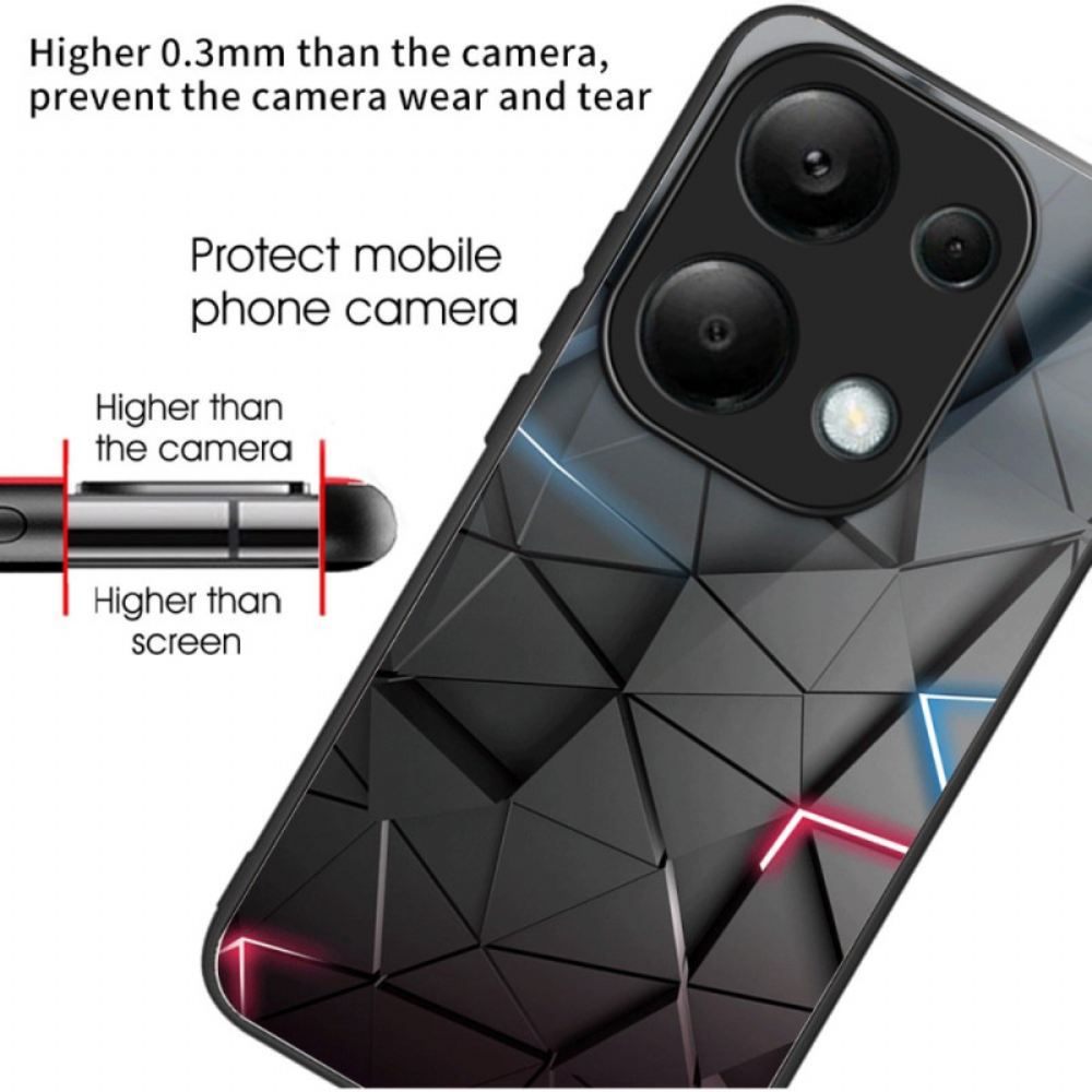 Kryt Xiaomi Redmi Note 13 Pro 4g Tvrzené Sklo Černé Trojúhelníky