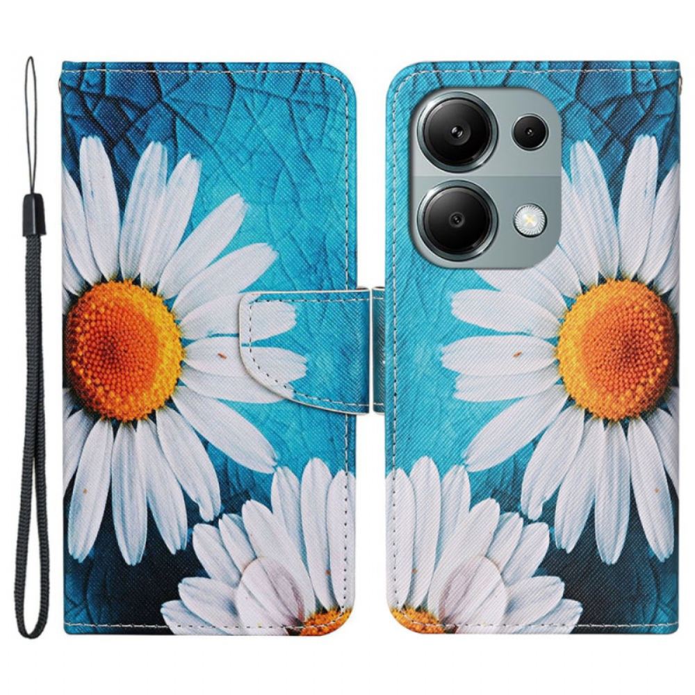 Peněženková Pouzdra Xiaomi Redmi Note 13 Pro 4g Chryzantémy S Velkým Popruhem