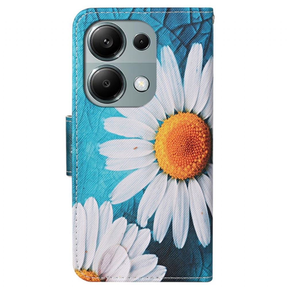 Peněženková Pouzdra Xiaomi Redmi Note 13 Pro 4g Chryzantémy S Velkým Popruhem