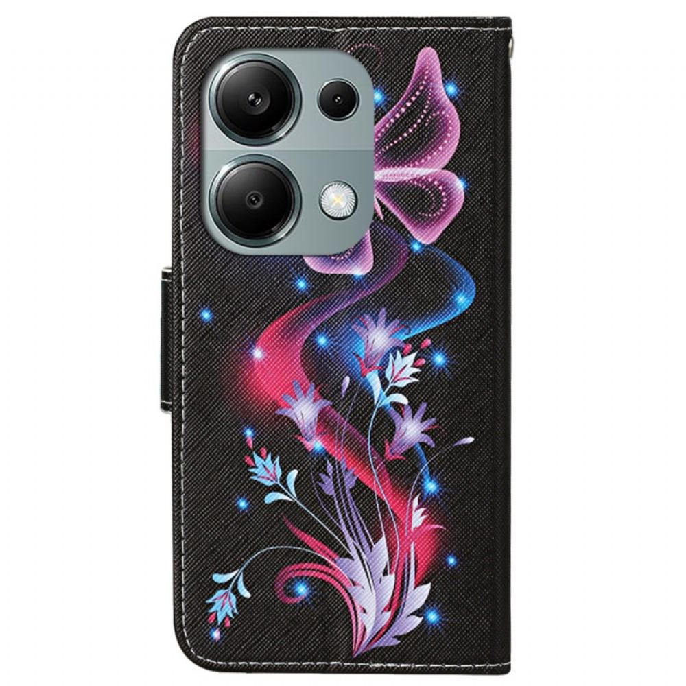 Peněženková Pouzdra Xiaomi Redmi Note 13 Pro 4g Kryty Na Mobil Fluorescenční Motýli V Lnaière