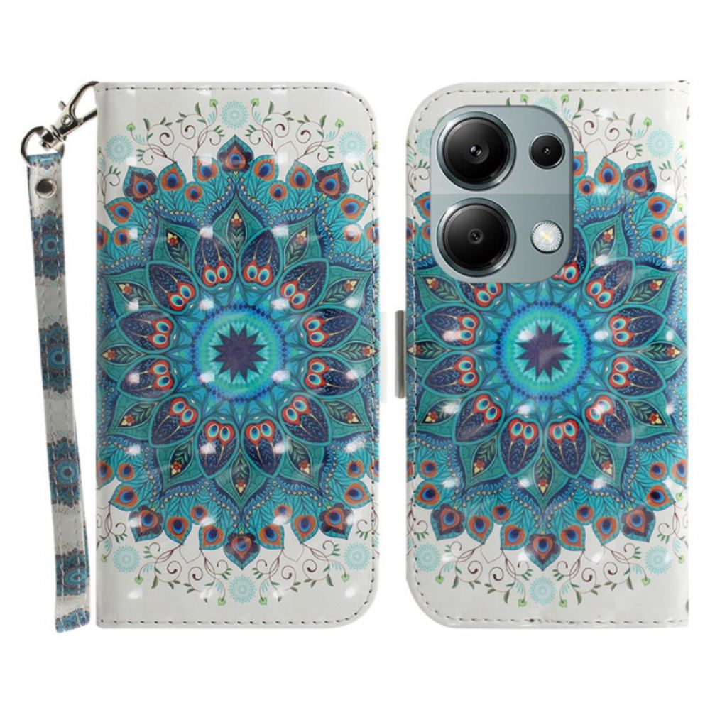 Peněženková Pouzdra Xiaomi Redmi Note 13 Pro 4g Kryty Na Mobil Zelená Mandala S Popruhem