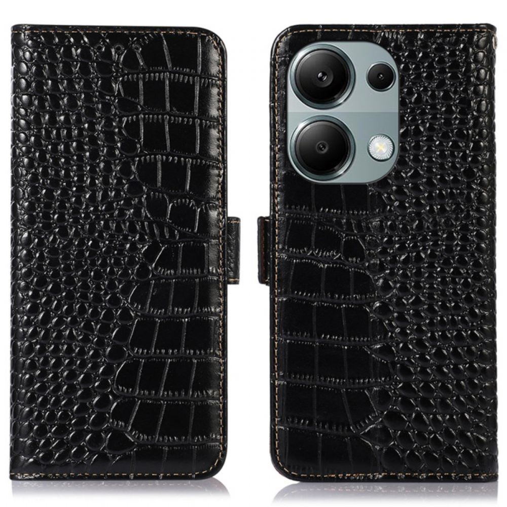 Peněženková Pouzdra Xiaomi Redmi Note 13 Pro 4g Technologie Blokování Rfid Pro Krokodýlí Design