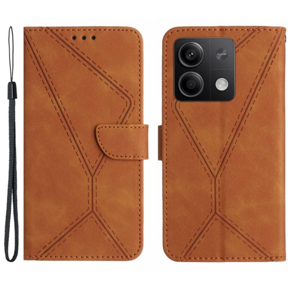 Peněženková Pouzdra Xiaomi Redmi Note 13 Pro 4g Čáry A Tečkované Popruhy