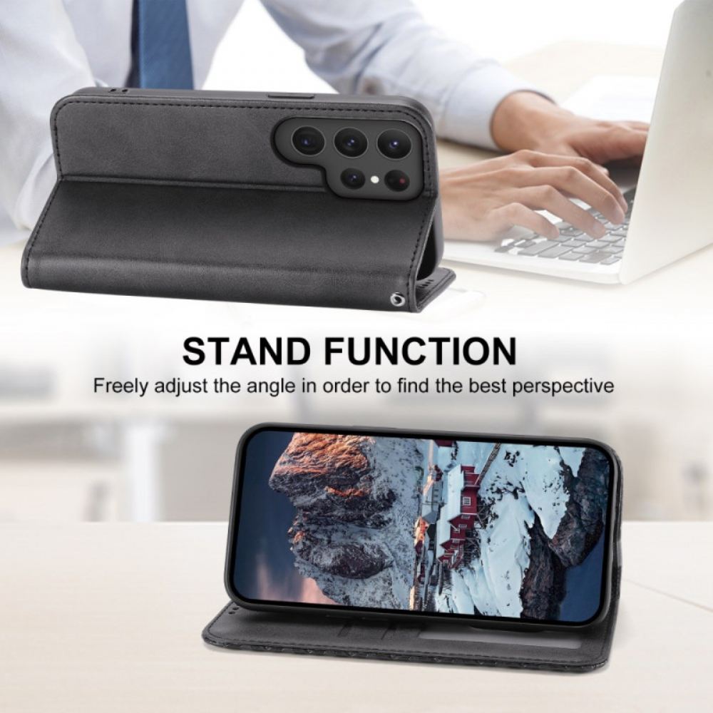 Kožené Pouzdro Folio Samsung Galaxy S25 Ultra 5g Diamantové Potisky