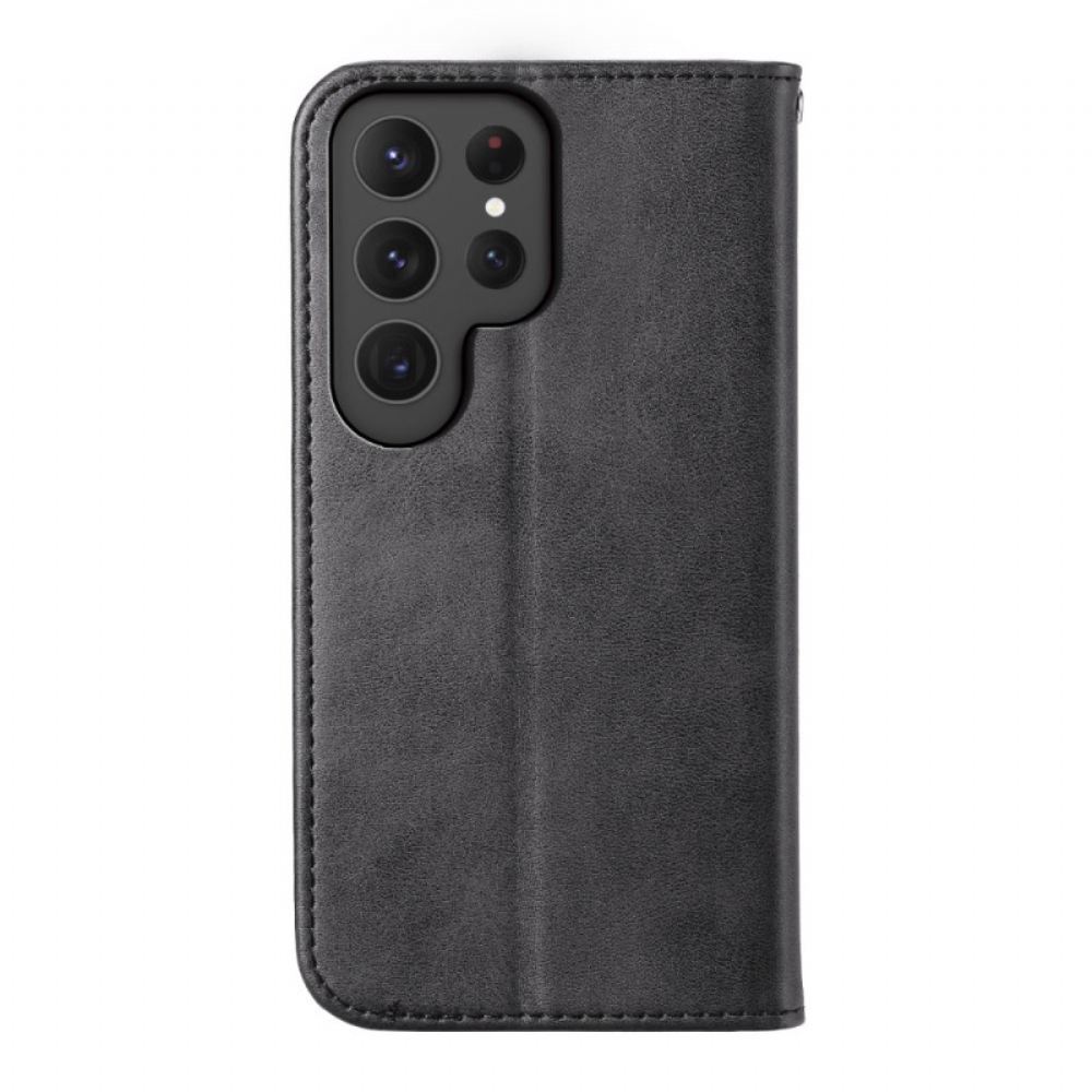 Kožené Pouzdro Folio Samsung Galaxy S25 Ultra 5g Diamantové Potisky