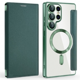 Kožené Pouzdro Folio Samsung Galaxy S25 Ultra 5g Kompatibilní S Magsafe A Rfid Blokováním Kožený Efekt