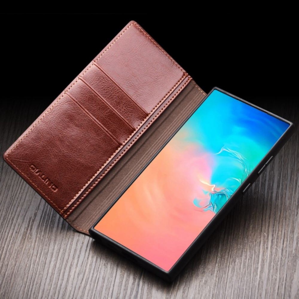Kožené Pouzdro Folio Samsung Galaxy S25 Ultra 5g Kůže Qialino
