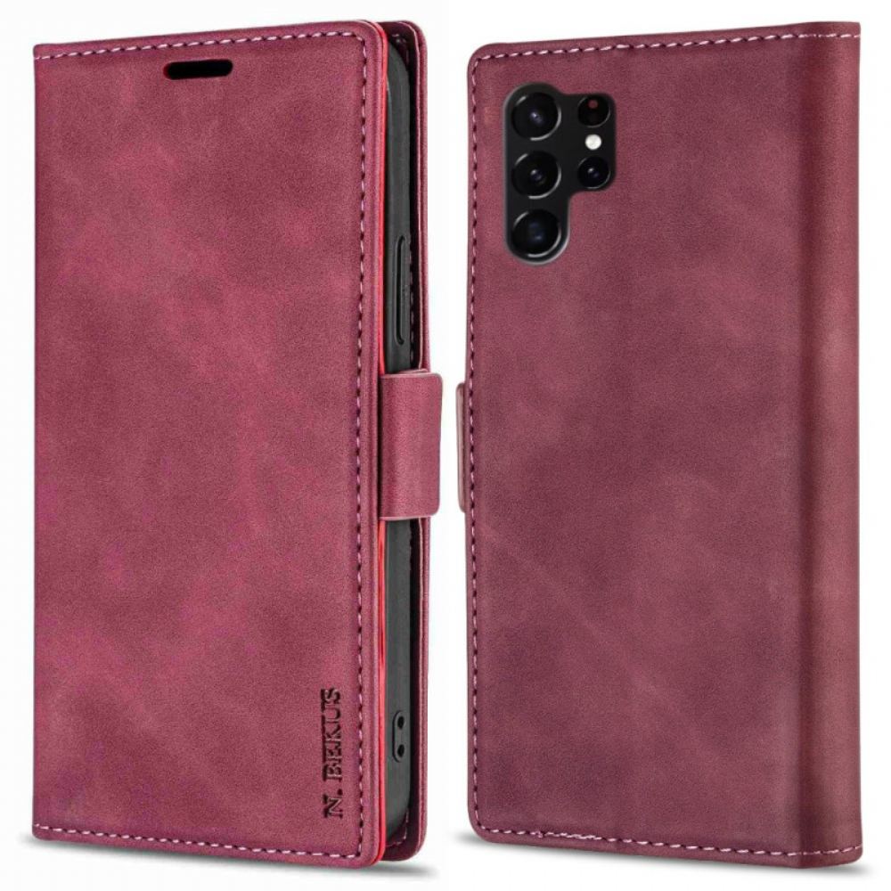 Kožené Pouzdro Folio Samsung Galaxy S25 Ultra 5g Polyuretanová Kůže