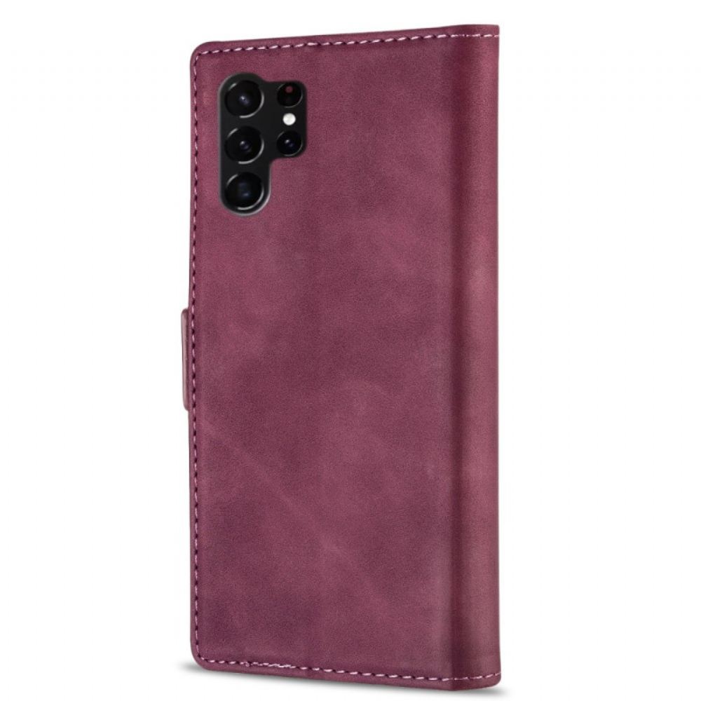 Kožené Pouzdro Folio Samsung Galaxy S25 Ultra 5g Polyuretanová Kůže