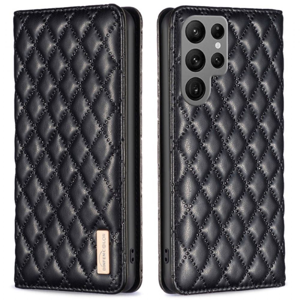 Kožené Pouzdro Samsung Galaxy S25 Ultra 5g Kryty Na Mobil Prošívaná Binfen Color