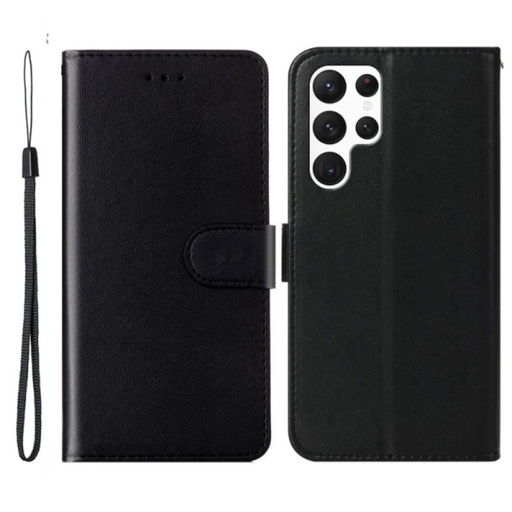 Kožený Kryt Na Samsung Galaxy S25 Ultra 5g Jednoduchá Umělá Kůže