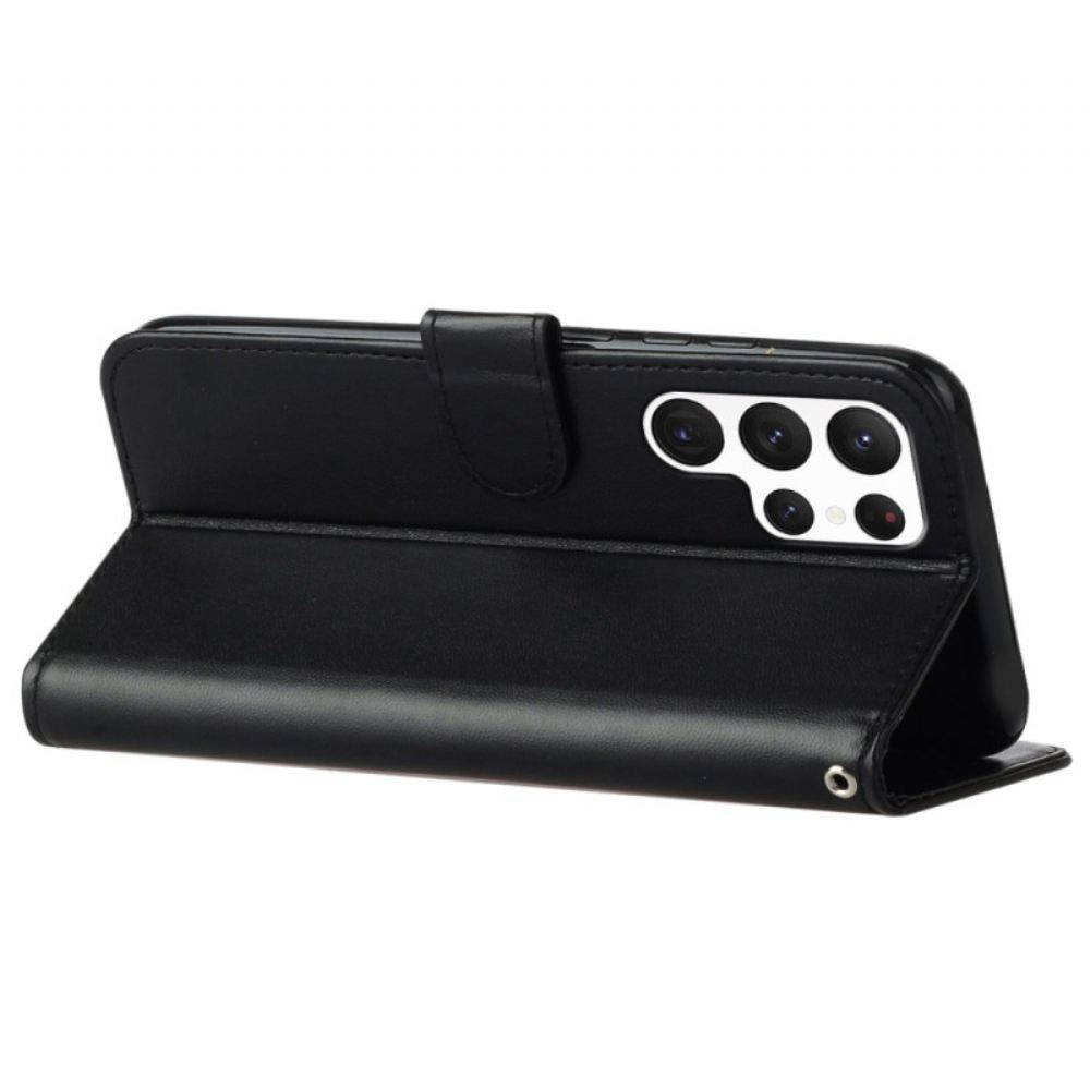 Kožený Kryt Na Samsung Galaxy S25 Ultra 5g Jednoduchá Umělá Kůže