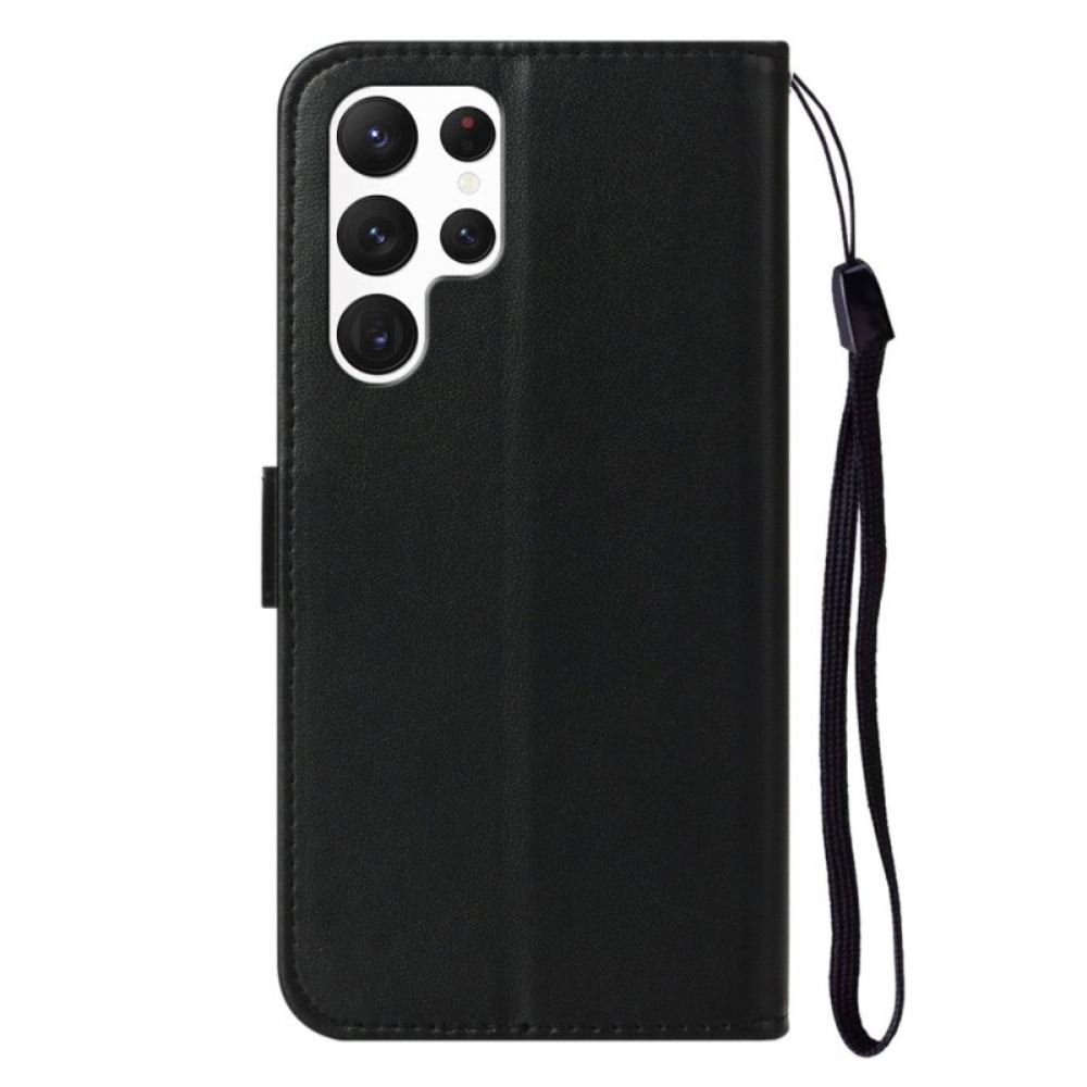 Kožený Kryt Na Samsung Galaxy S25 Ultra 5g Jednoduchá Umělá Kůže