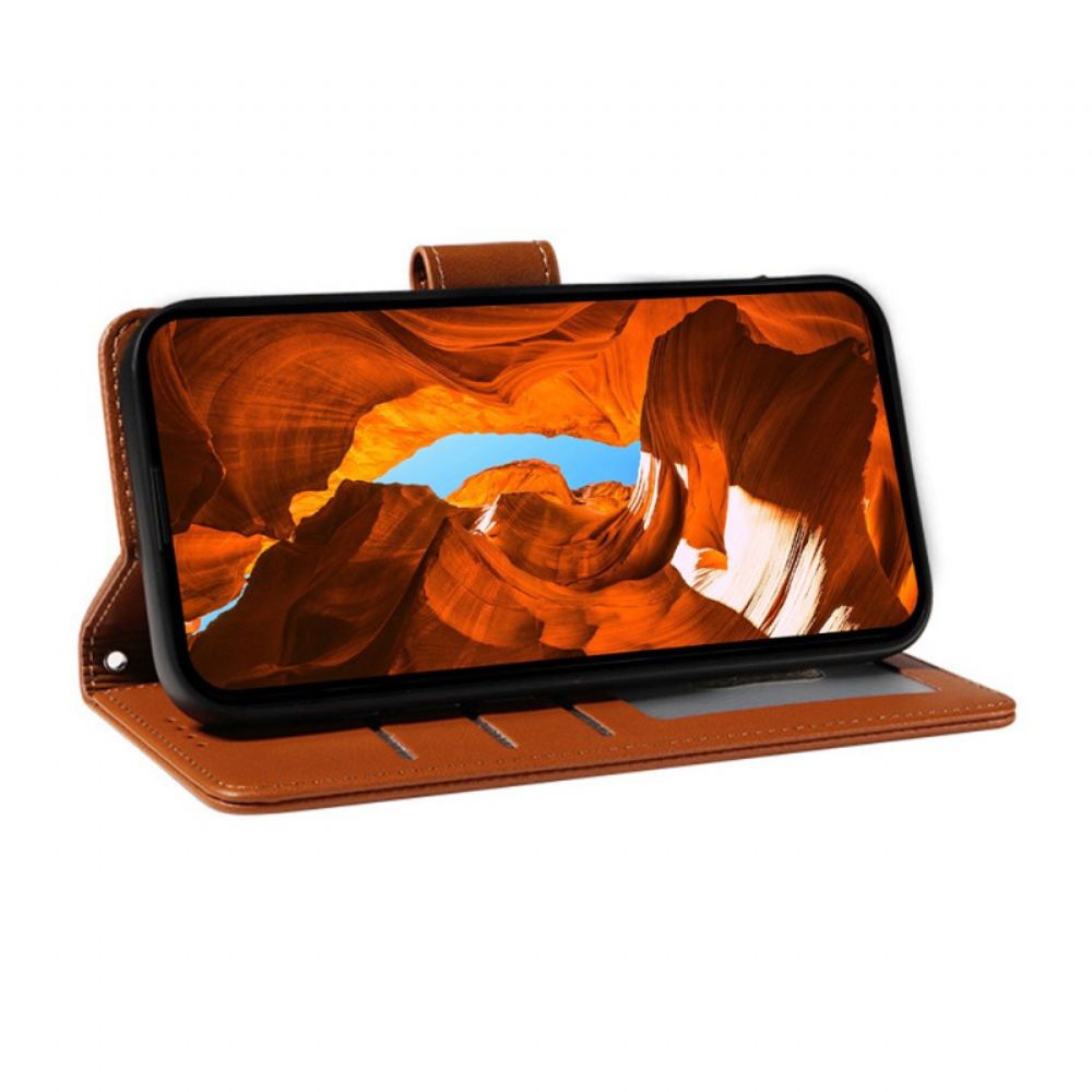 Kožený Kryt Na Samsung Galaxy S25 Ultra 5g Kožená Peněženka S Rfid Popruhem