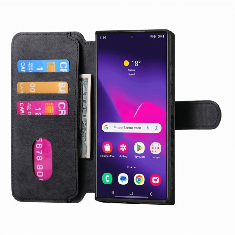 Kožený Kryt Na Samsung Galaxy S25 Ultra 5g Odnímatelné Magnetické Rfid Pouzdro Caseneo