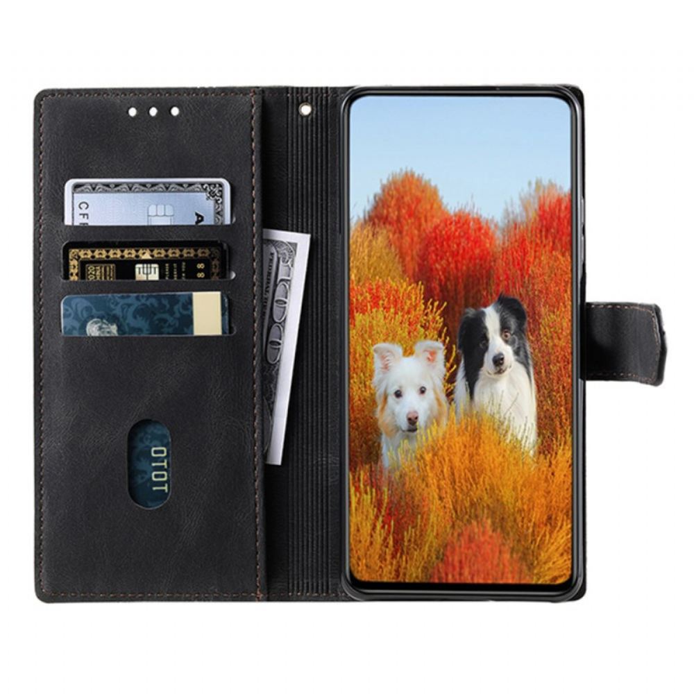 Kožený Kryt Samsung Galaxy S25 Ultra 5g Dvoubarevná Semišová Rfid Peněženka S Popruhem