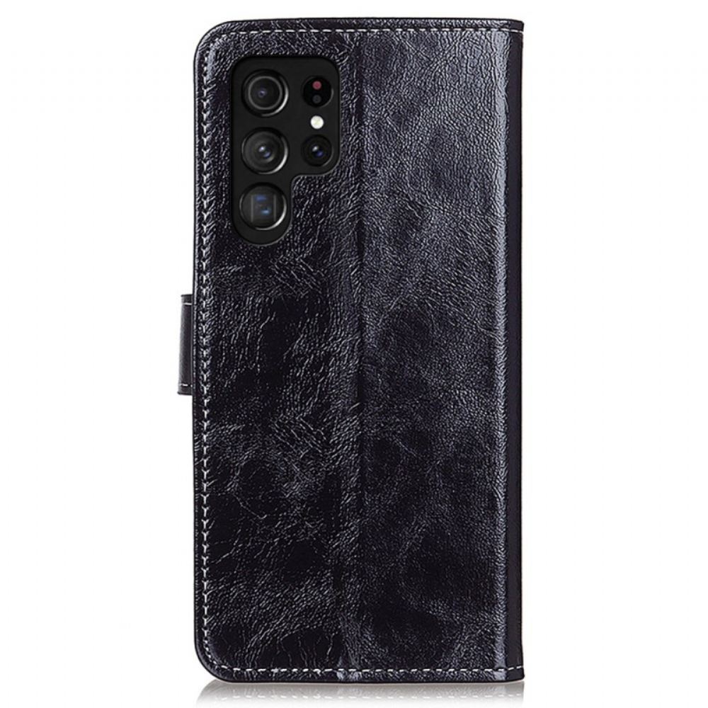 Kožený Kryt Samsung Galaxy S25 Ultra 5g Lesklá Umělá Kůže