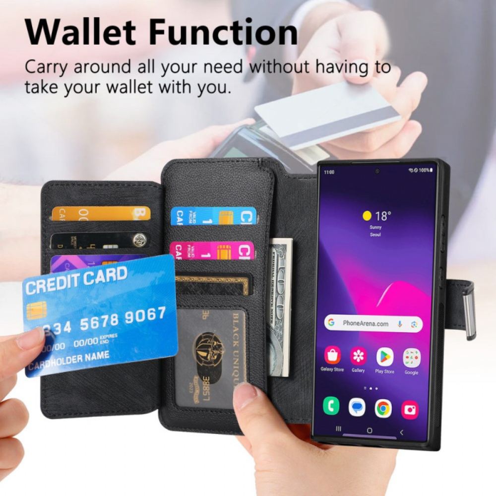 Kožený Kryt Samsung Galaxy S25 Ultra 5g Odnímatelné Magnetické Pouzdro