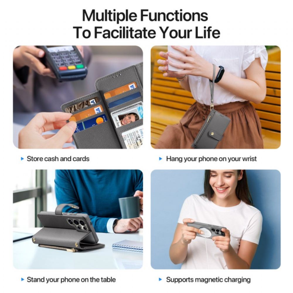 Kožený Kryt Samsung Galaxy S25 Ultra 5g Odnímatelné Pouzdro Řady Lawa Dux Ducis