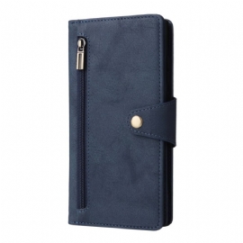 Kožený Kryt Samsung Galaxy S25 Ultra 5g Peněženka S Efektem Semiše A Řemínkem