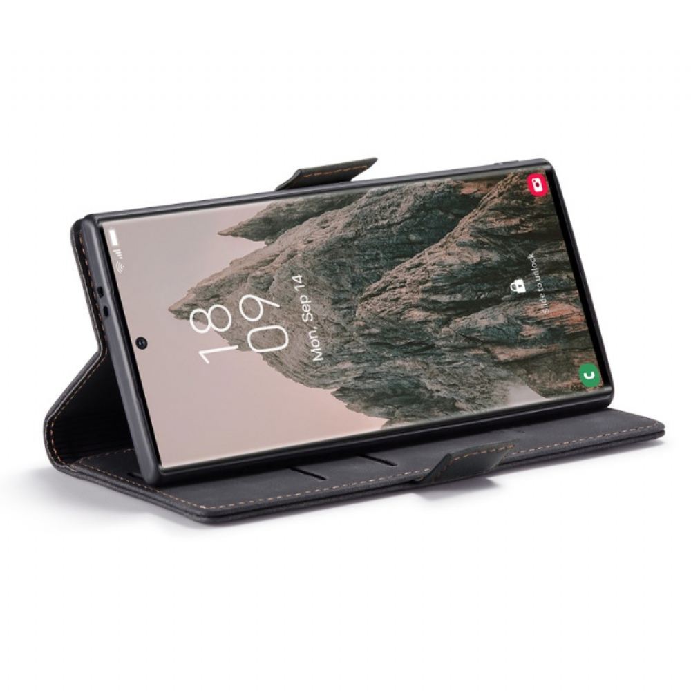 Kožený Kryt Samsung Galaxy S25 Ultra 5g Pouzdro S Efektem Semiše